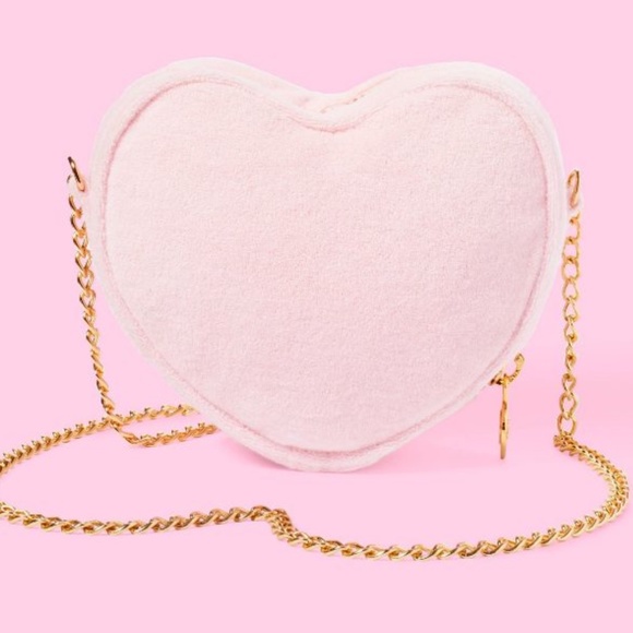 Terry Cloth Heart Crossbody Bag - Stoney Clover Lane x Target Light Pink - NEW - Picture 1 of 4